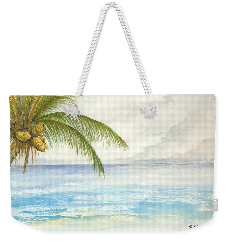 Tropical Weekender Tote Bag featuring the digital art Palm Tree Study by Darren Cannell