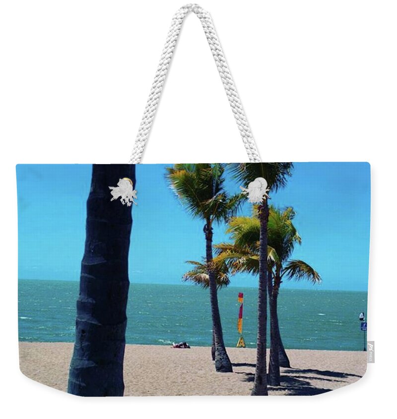  Weekender Tote Bag featuring the photograph Palms On The Beach, Australia by Aleck Cartwright
