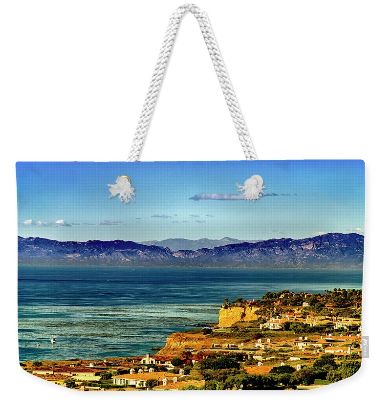 View Weekender Tote Bag featuring the photograph Palos Verdes to Catalina by Joseph Hollingsworth