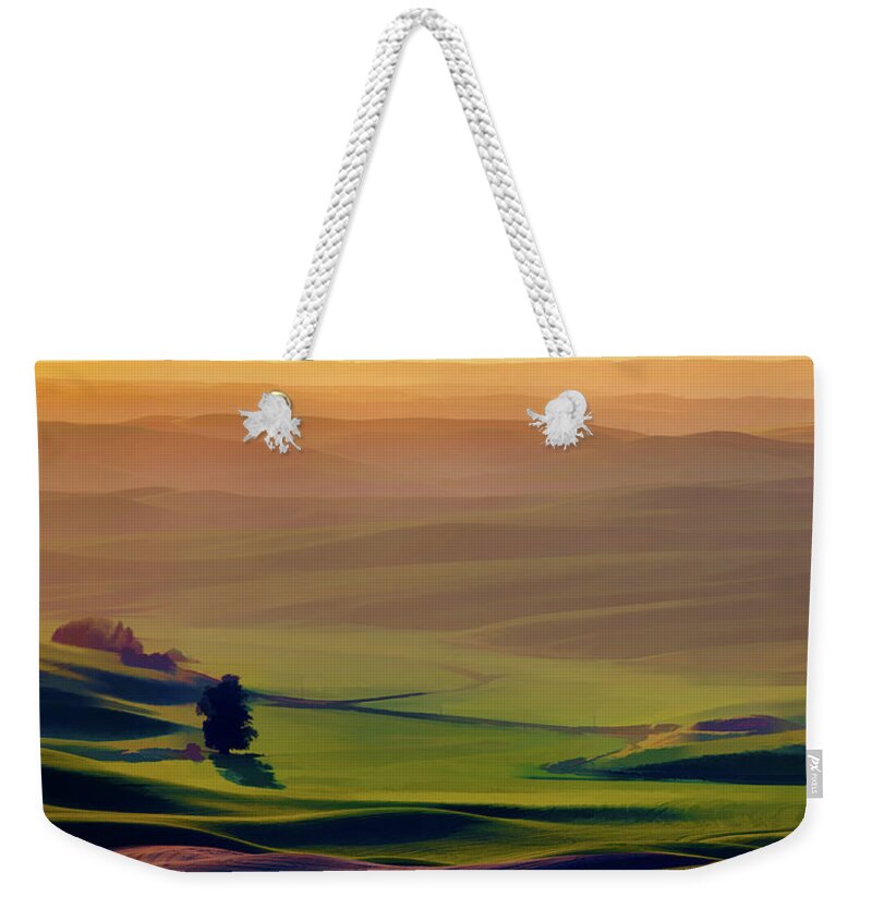 Painting Weekender Tote Bag featuring the photograph Palouse Hills 7 by Mike Penney