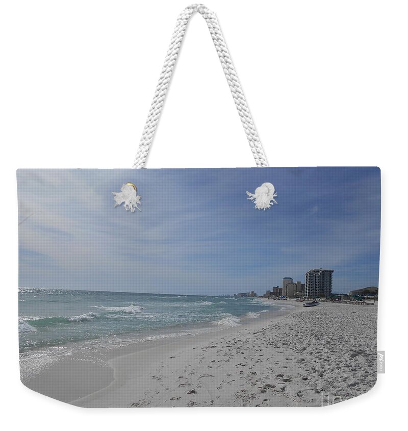 Panama City Beach Weekender Tote Bag featuring the photograph Panama City Beach 2017 Skyline by Nancy Graham