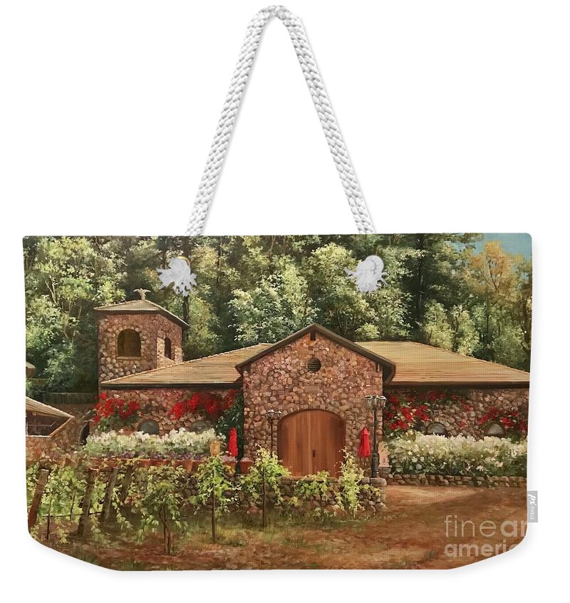 Wineries In California Weekender Tote Bag featuring the painting Paoletti Estates Winery by Gail Salituri