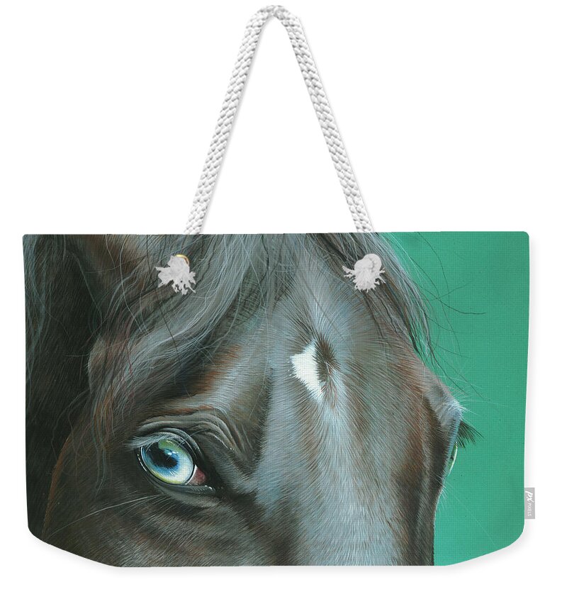Horse Weekender Tote Bag featuring the painting Pappy by Mike Brown