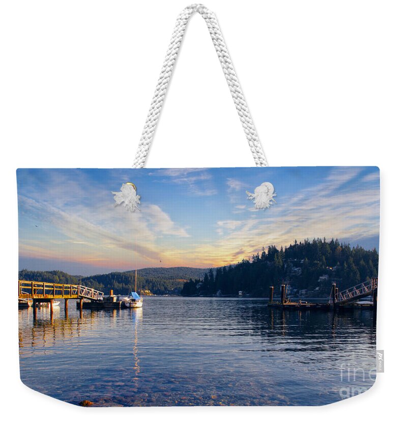 Bay Weekender Tote Bag featuring the photograph Paradise Bay Sunrise C2 by Ricardos Creations