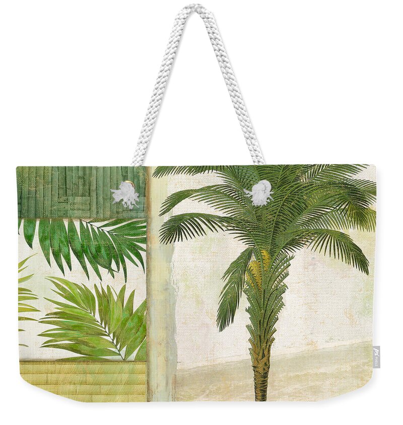Palm Tree Weekender Tote Bag featuring the painting Paradise I by Mindy Sommers