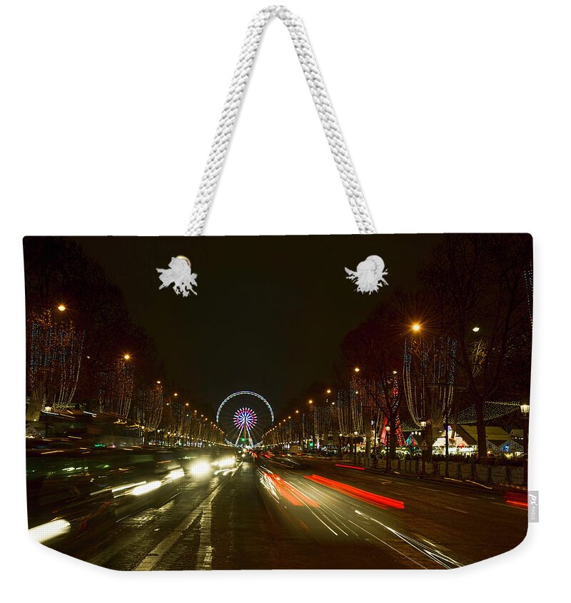 Lights Weekender Tote Bag featuring the photograph Paris at Christmas Time by Mark Harrington