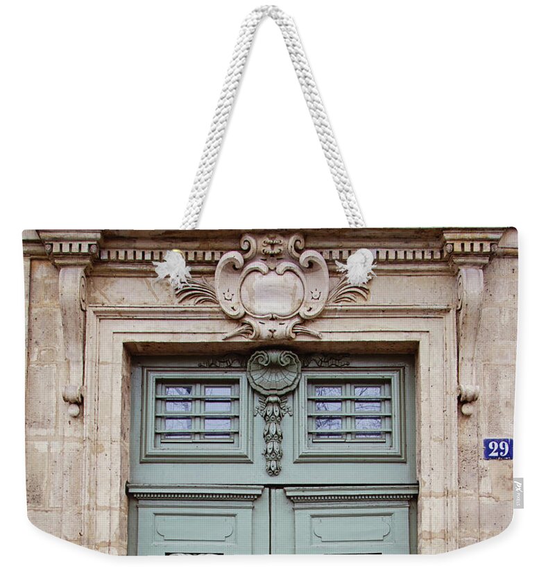 Paris Doors Weekender Tote Bag featuring the photograph Paris Doors No. 29 - Paris, France by Melanie Alexandra Price