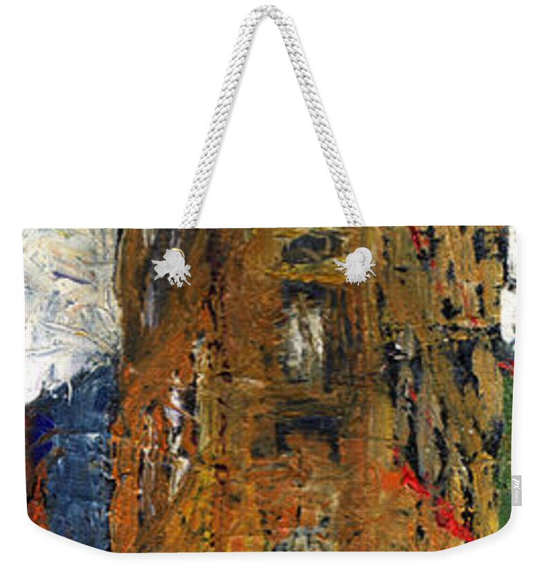 Oil Weekender Tote Bag featuring the painting Paris Hotel 7 Avenue by Yuriy Shevchuk