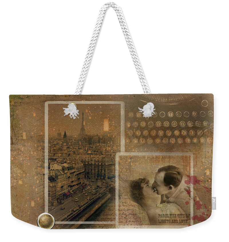 Photo Weekender Tote Bag featuring the digital art Paris, the City of Lights and Love by Ricardo Dominguez