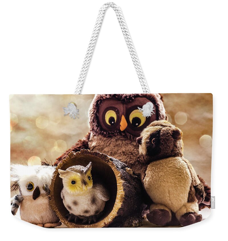 Parliament Of Owls Weekender Tote Bag featuring the photograph Parliament of Owls by Martina Fagan