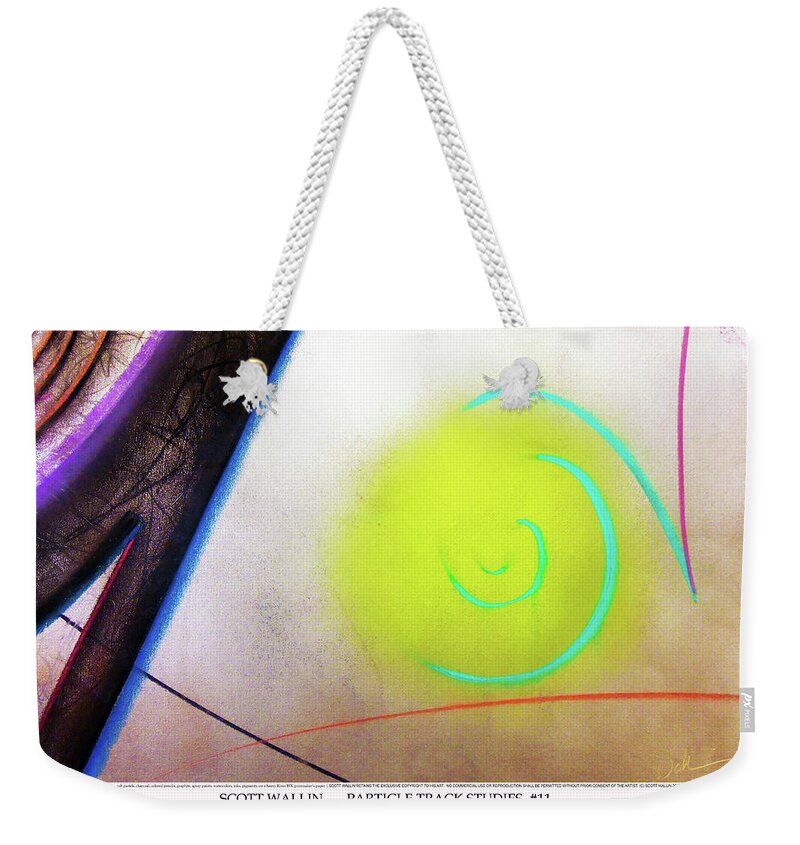 A Bright Weekender Tote Bag featuring the painting Particle Track Study Eleven by Scott Wallin