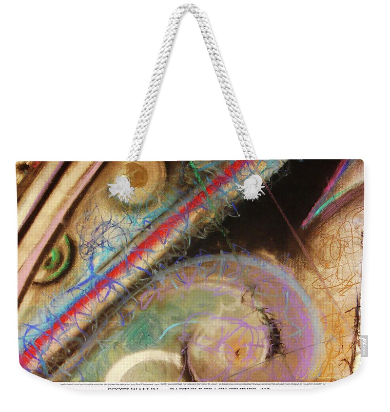 A Bright Weekender Tote Bag featuring the painting Particle Track Study Twelve by Scott Wallin