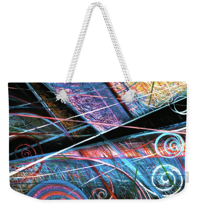 A Bright Weekender Tote Bag featuring the painting Particle Track Study Twenty-five by Scott Wallin
