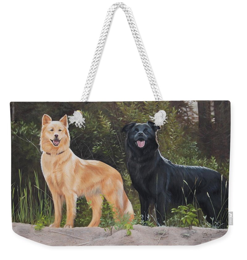 Animals Weekender Tote Bag featuring the painting Partners by Tammy Taylor