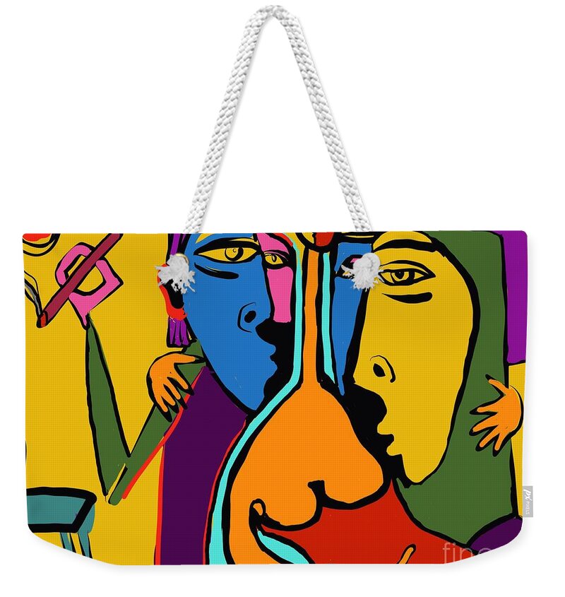  Weekender Tote Bag featuring the digital art Party girl by Hans Magden
