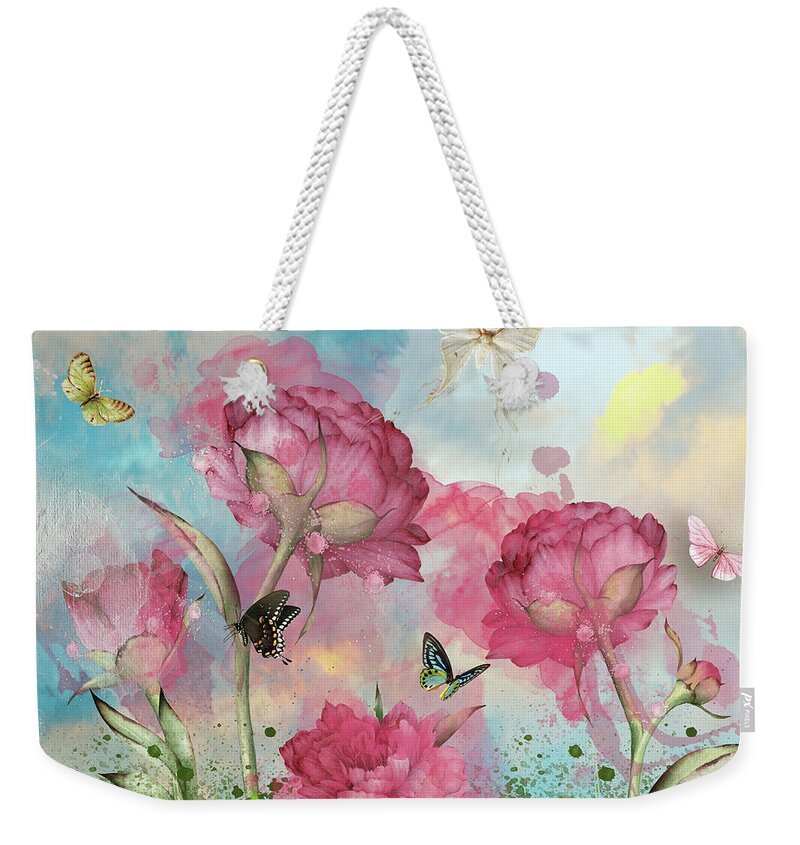 Flower Weekender Tote Bag featuring the photograph Party in the Posies by Diana Boyd
