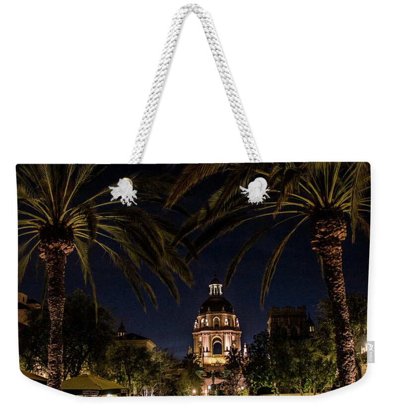 Pasadena Weekender Tote Bag featuring the photograph Pasadena City Hall after Dark by Randall Nyhof