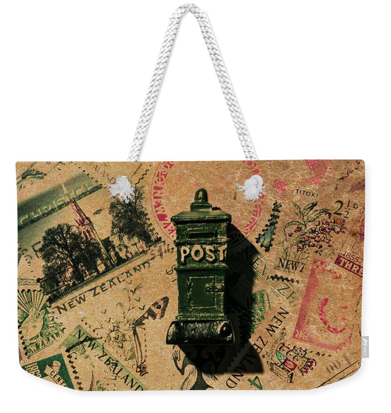 Postage Weekender Tote Bag featuring the photograph Past letters in post by Jorgo Photography