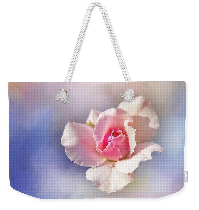 Photography Weekender Tote Bag featuring the digital art Pastel Rose Delight by Terry Davis