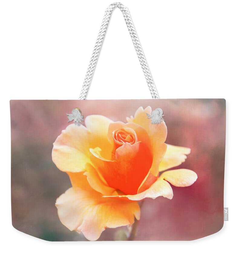 Rose Weekender Tote Bag featuring the digital art Pastel Rose by Terry Davis