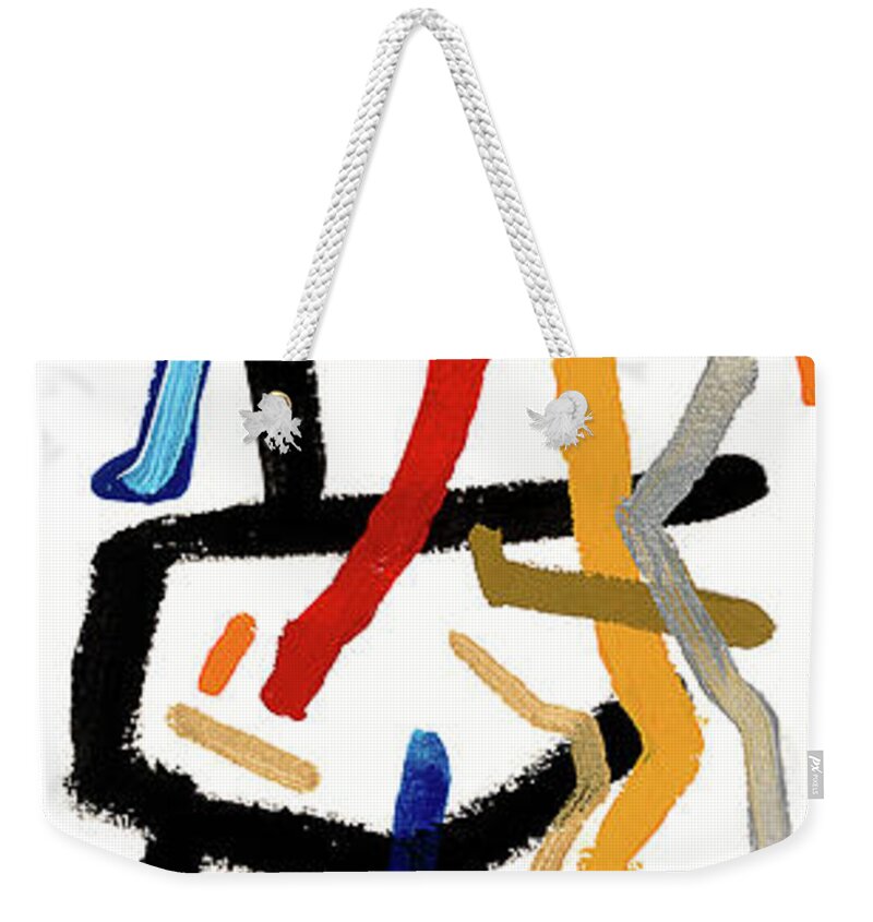 Abstract Weekender Tote Bag featuring the painting Patchwork by Bjorn Sjogren
