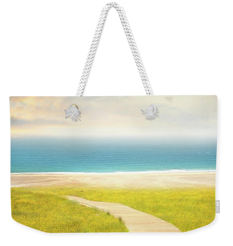 Boardwalk Weekender Tote Bag featuring the photograph Path To The Sea by Lee Avison
