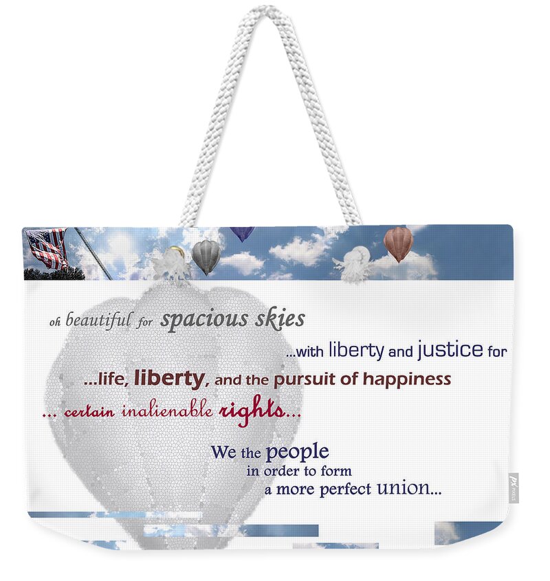 Patriotic Weekender Tote Bag featuring the digital art Patriotic Art I by Joseph A Langley