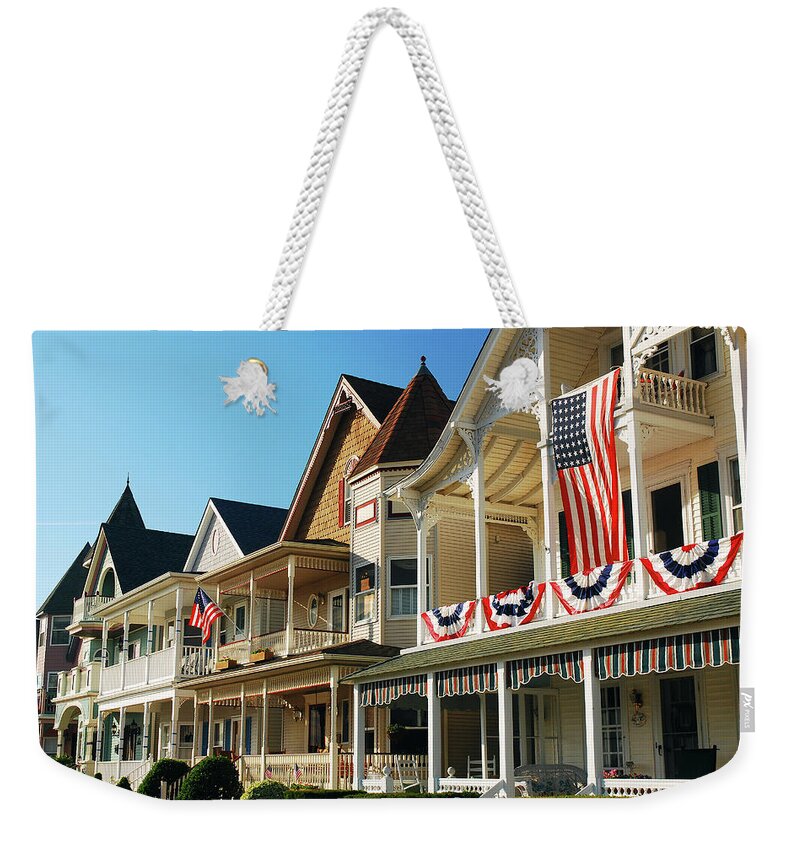 Ocean Grove Weekender Tote Bag featuring the photograph Patriotic Showing by James Kirkikis