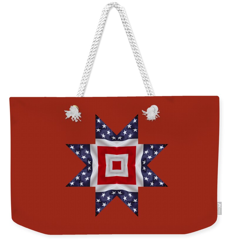 4th Weekender Tote Bag featuring the digital art Patriotic Star 1 - Transparent Background by Jeffrey Kolker