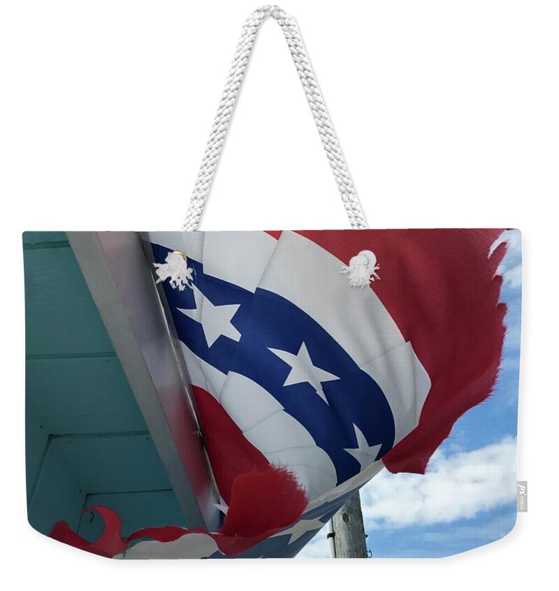 Patriotic Weekender Tote Bag featuring the photograph Patriotic Wave by CAC Graphics