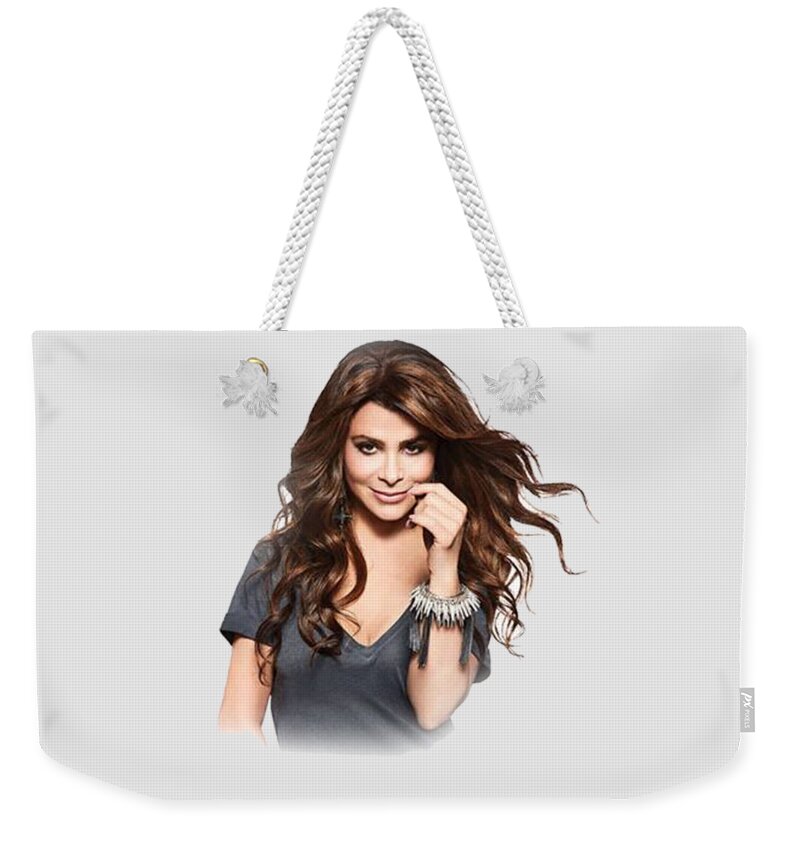  Weekender Tote Bag featuring the painting Paula Abdul T-shirt by Herb Strobino