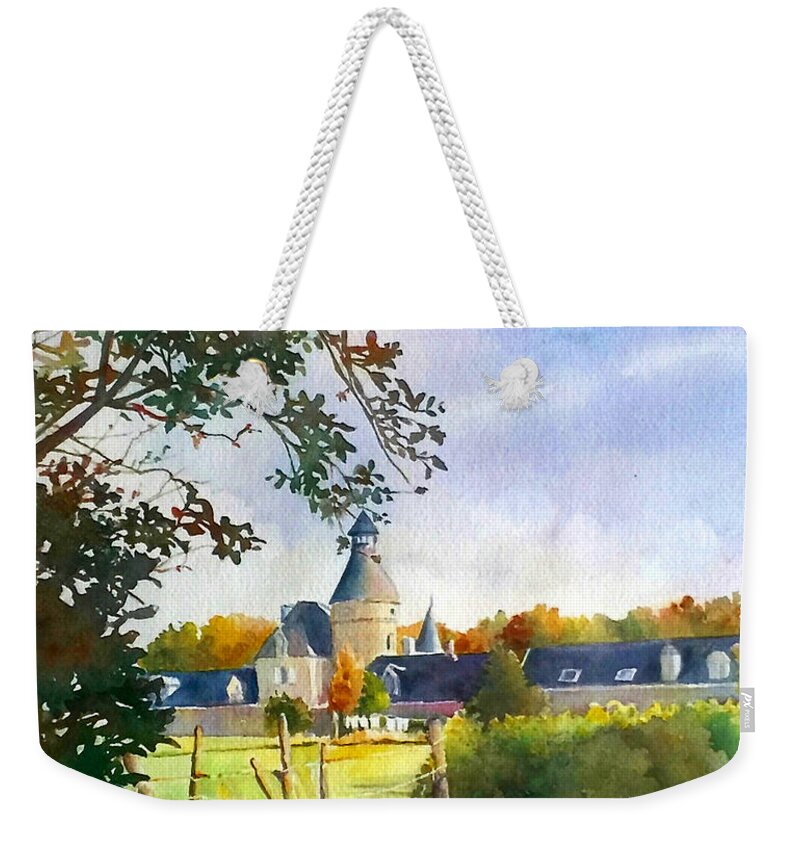 Chateau Weekender Tote Bag featuring the painting Paysage Breton by Francoise Chauray