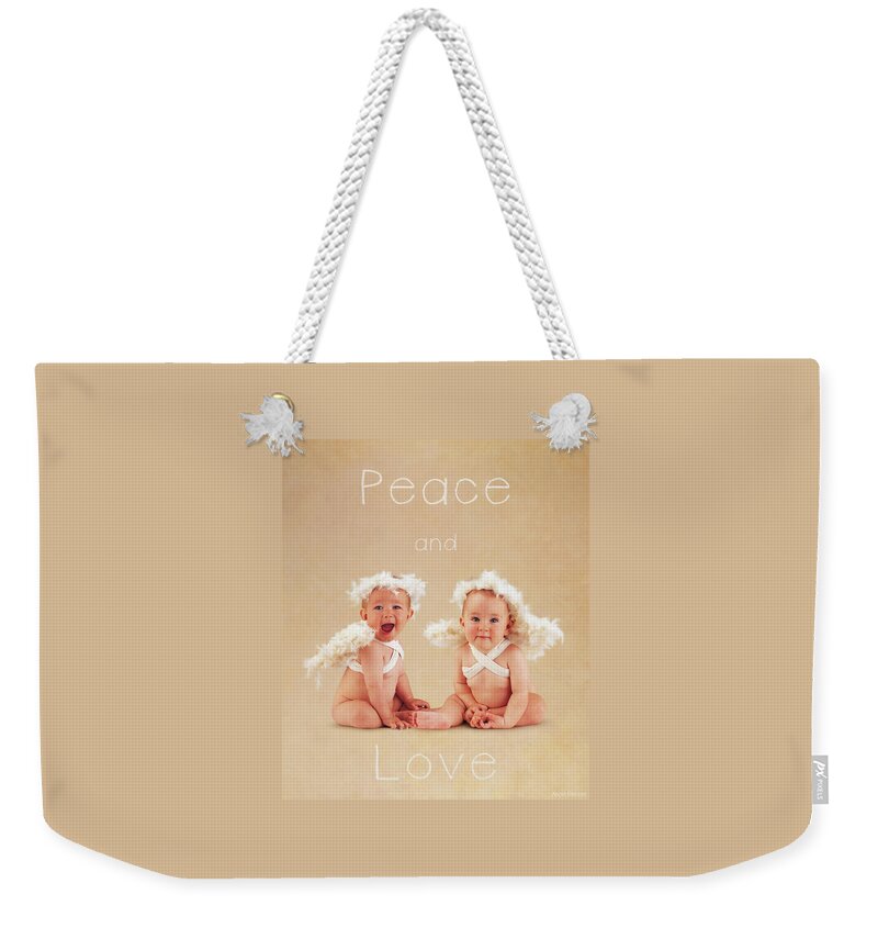 Peace Weekender Tote Bag featuring the photograph Peace and Love by Anne Geddes