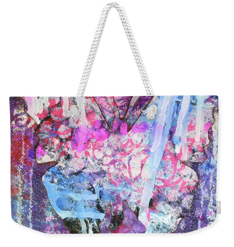 Crisman Weekender Tote Bag featuring the painting Peace Butterfly by Lisa Crisman