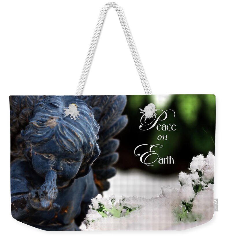 Angel Weekender Tote Bag featuring the photograph Peace on Earth Angel by Shelley Neff
