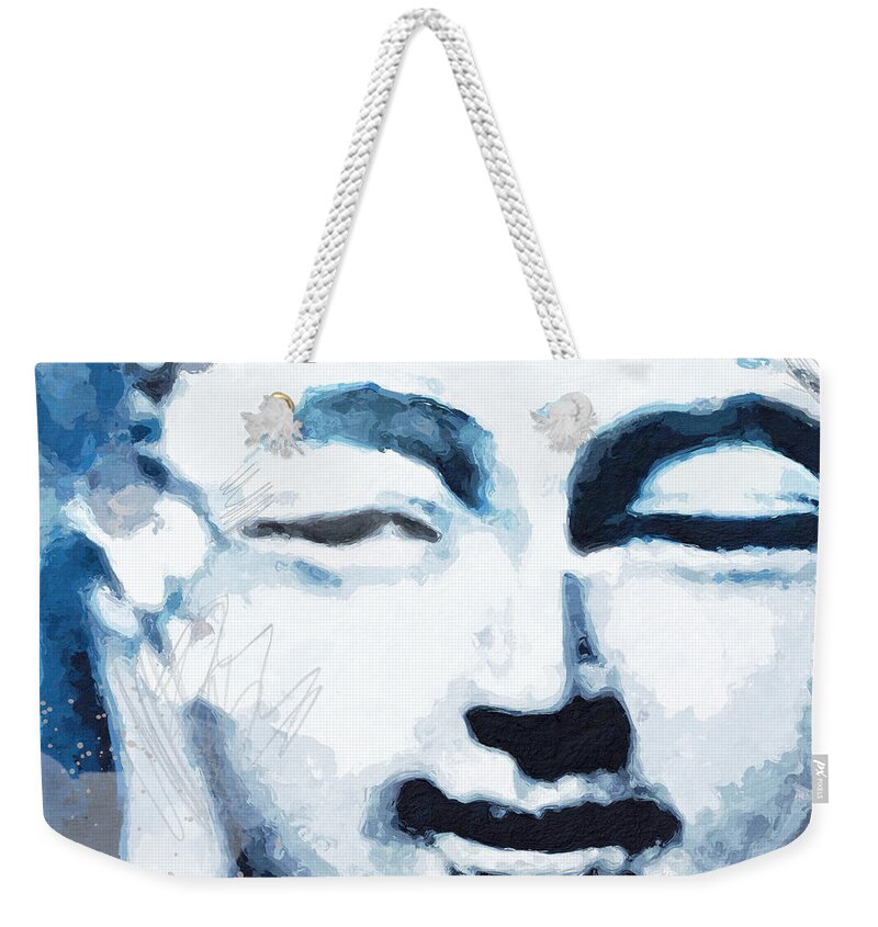 Buddha Weekender Tote Bag featuring the digital art Peaceful Buddha 2- Art by Linda Woods by Linda Woods