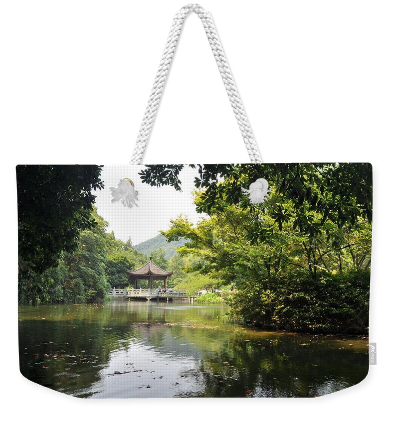 Lake Weekender Tote Bag featuring the photograph Peaceful Lake of Li'an Temple by Jason Chu