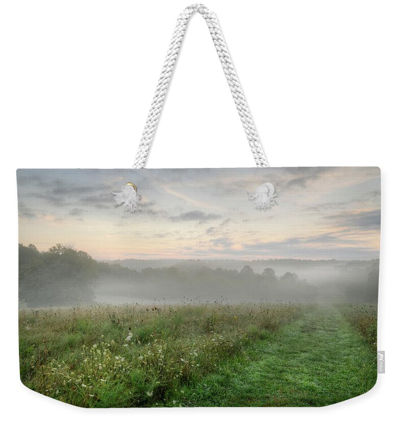 Kendall Hills Weekender Tote Bag featuring the photograph Peaceful Morning by Ann Bridges
