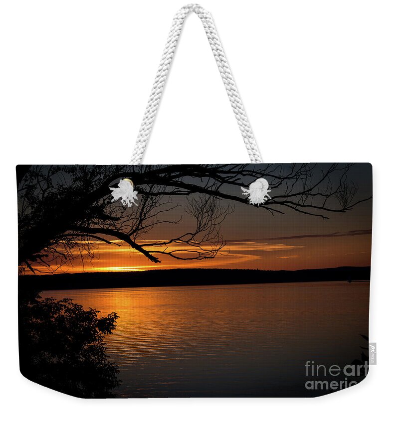 Sunset Weekender Tote Bag featuring the photograph Peaceful Nights by Deborah Klubertanz