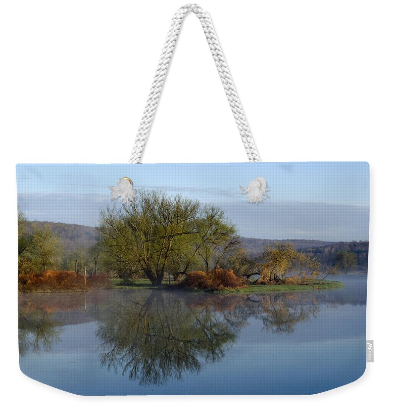 Peaceful Weekender Tote Bag featuring the photograph Peaceful Reflection Landscape by Christina Rollo