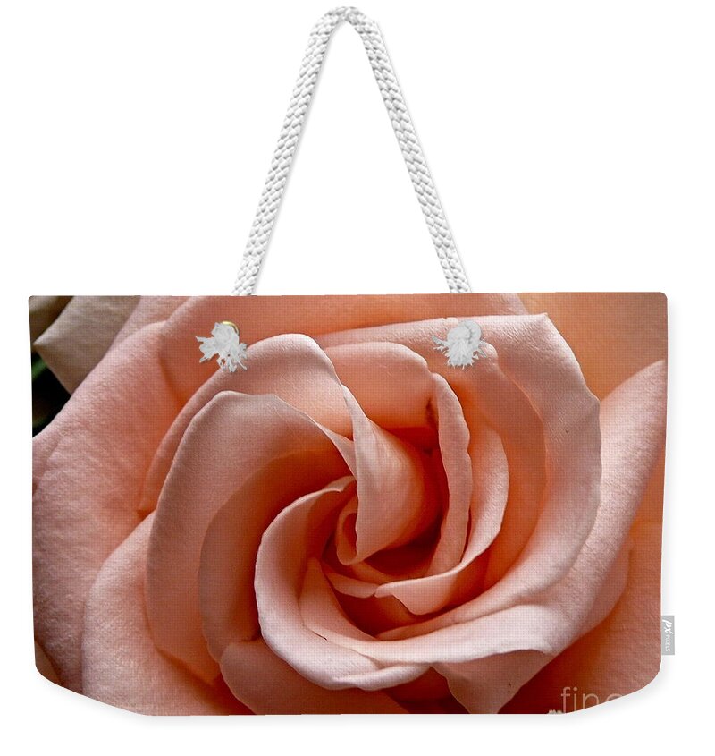 Photography Weekender Tote Bag featuring the photograph Peach-Colored Rose by Sean Griffin
