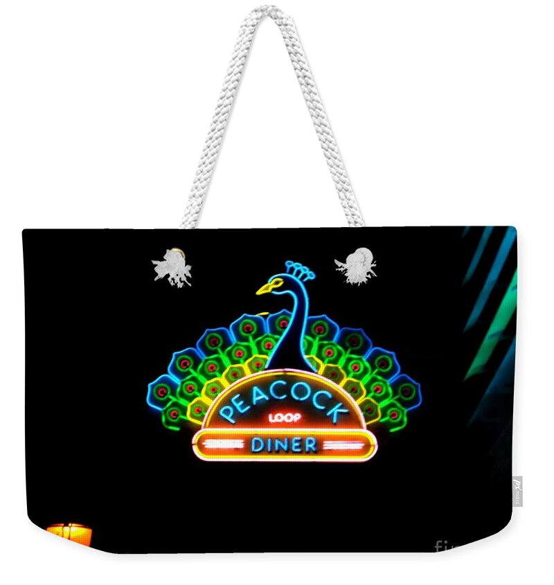  Weekender Tote Bag featuring the photograph Peacock Diner in The Loop by Kelly Awad