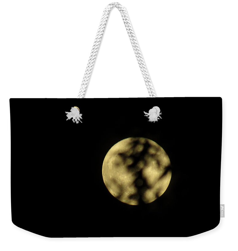 Supermoon Weekender Tote Bag featuring the photograph Peak A Boo Super Moon by Robert Knight