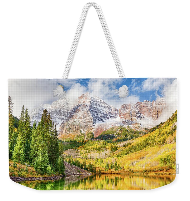 Colorado Weekender Tote Bag featuring the photograph Peak Colors by Eric Glaser