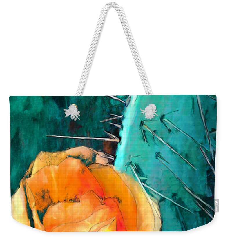 Pear Cactus Weekender Tote Bag featuring the digital art Pear Cactus by Ken Taylor