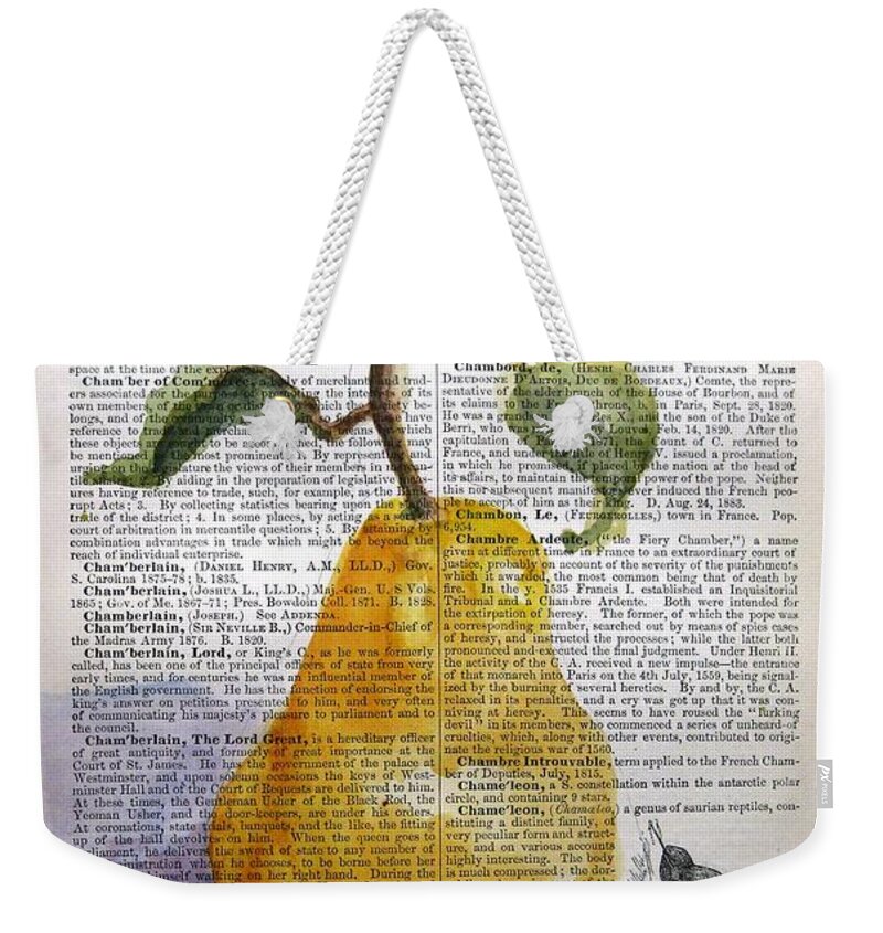 Pear Weekender Tote Bag featuring the painting Pear on Antique Paper by Maria Hunt