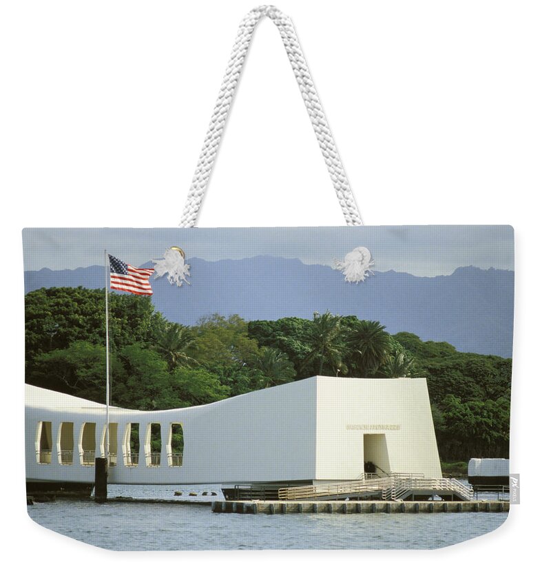 American Weekender Tote Bag featuring the photograph Pearl Harbor Memorial by Mary Van de Ven - Printscapes