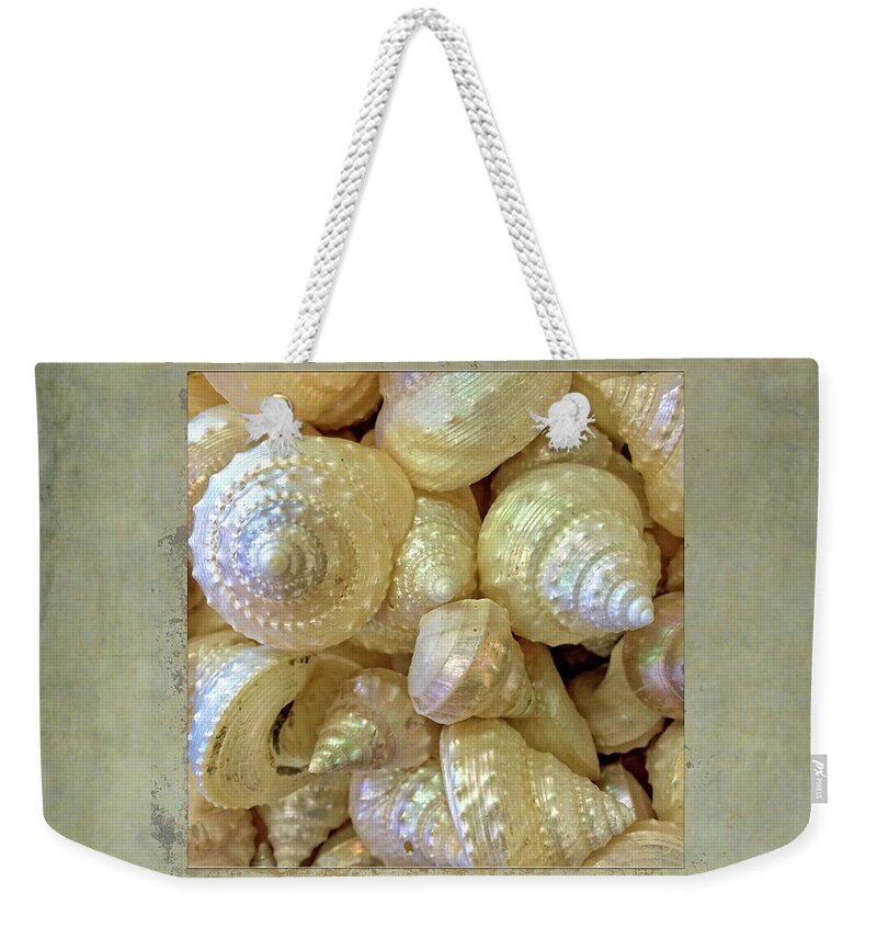 Gabriele Pomykaj Weekender Tote Bag featuring the photograph Pearly Troca Shells by Gabriele Pomykaj