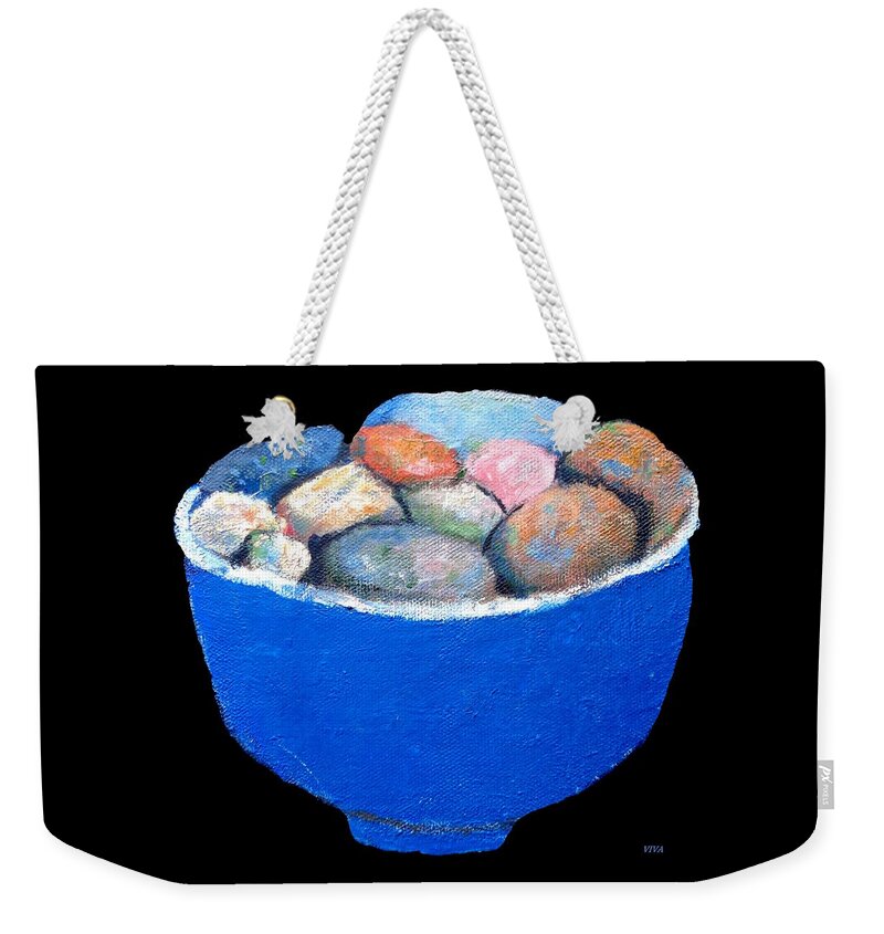 Stones Weekender Tote Bag featuring the painting Pebbles Memories by VIVA Anderson