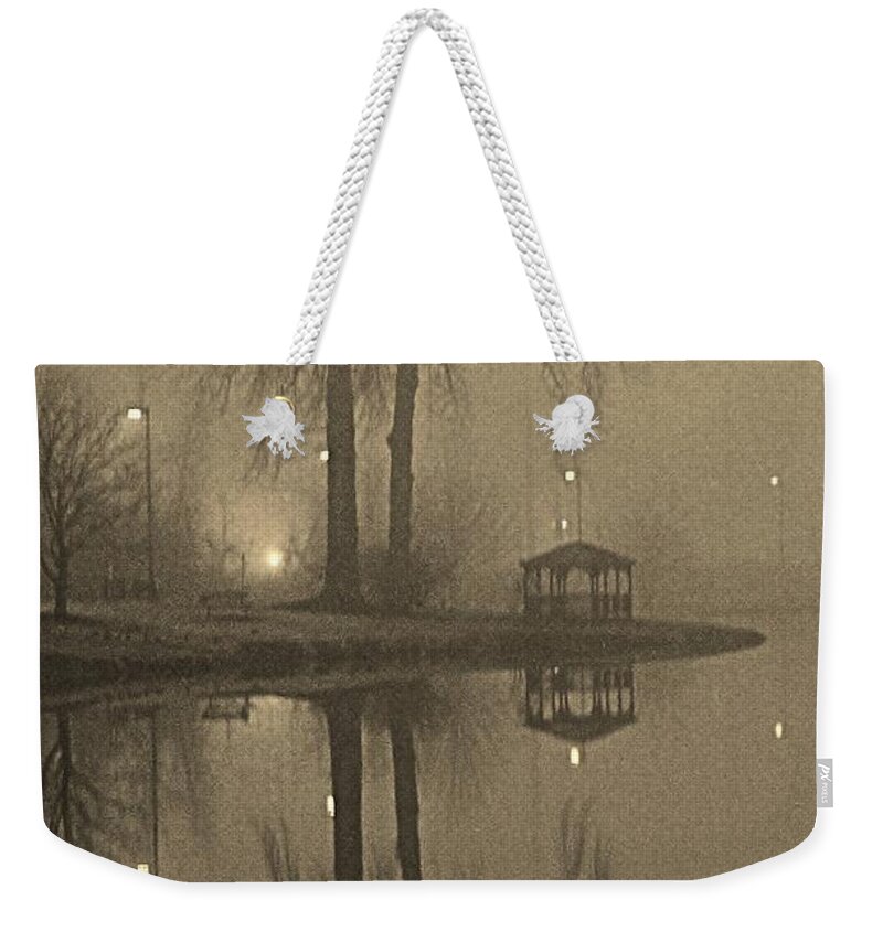 Hudson Valley Landscapes Weekender Tote Bag featuring the photograph Pecks Pond Fog by Thomas McGuire